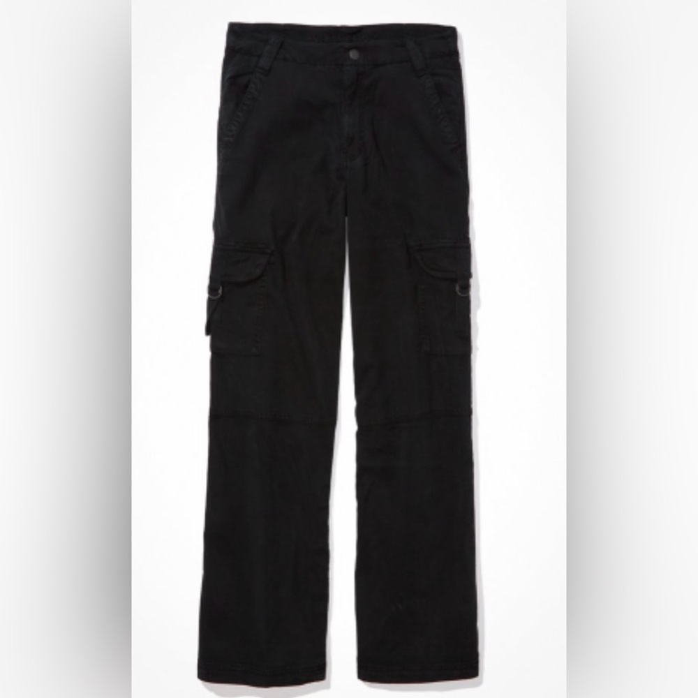 American Eagle Stretch Super High-Waisted Cargo Baggy Wide-Leg Pants- Size 12